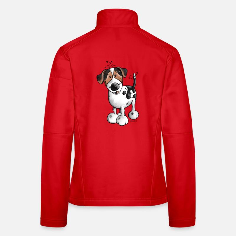 Da kommt ein Jack Russell Frauen Softshelljacke
