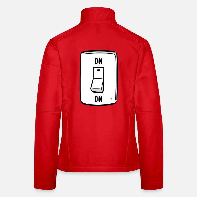 Switch ON Cool Humor Funny Motivation Women's Softshell Jacket