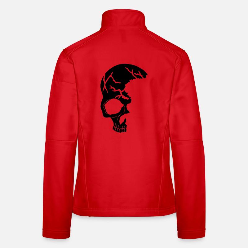 Black half-skull Women's Softshell Jacket
