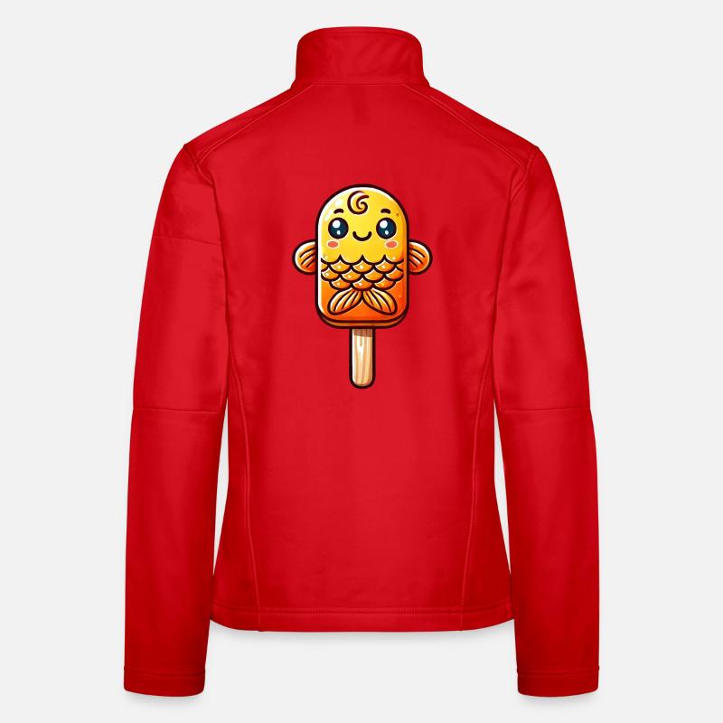 Une glace en forme de poisson rouge souriant Veste en tissu softshell Femme