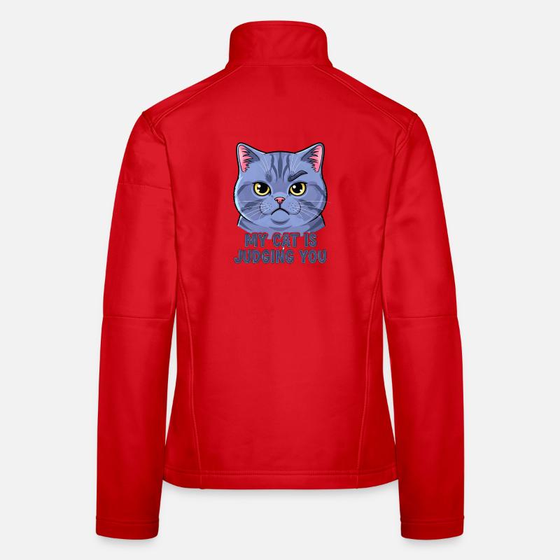 Devise du chat avec un drôle de visage Veste en tissu softshell Femme
