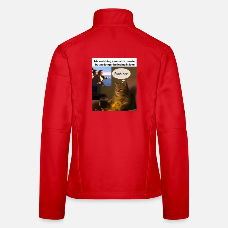 Katze Meme Push Romantik Frauen Softshelljacke