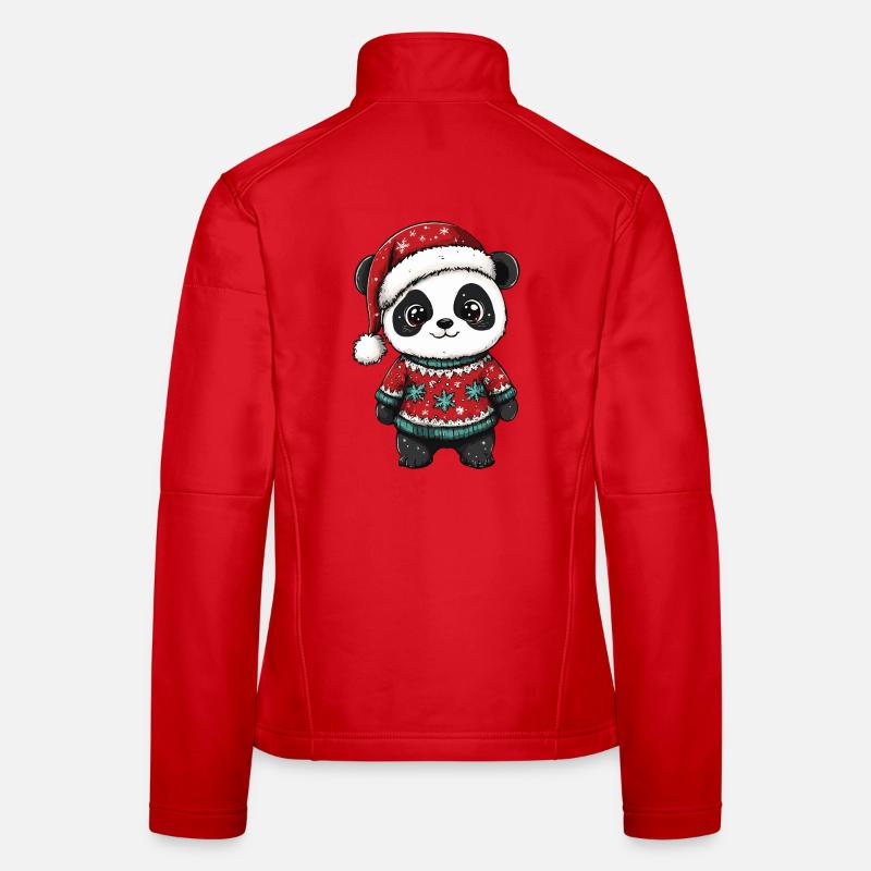 Noël de Noël Panda Veste en tissu softshell Femme