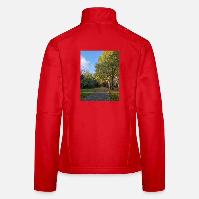 Herbstpfad durch Lauballee - Frauen Softshelljacke - Rot