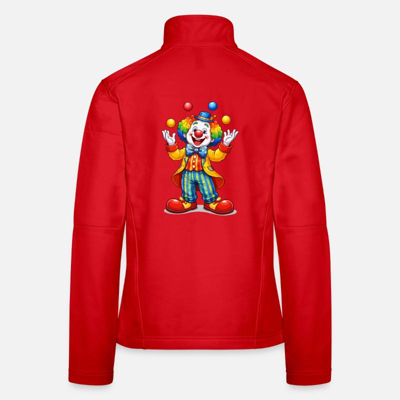 Circus clown in rainbow outfit - Women's Softshell Jacket - red