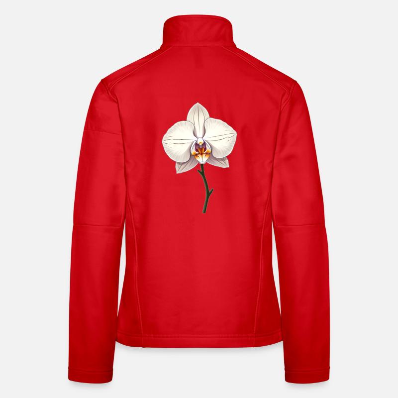 Weisse Orchidee Frauen Softshelljacke