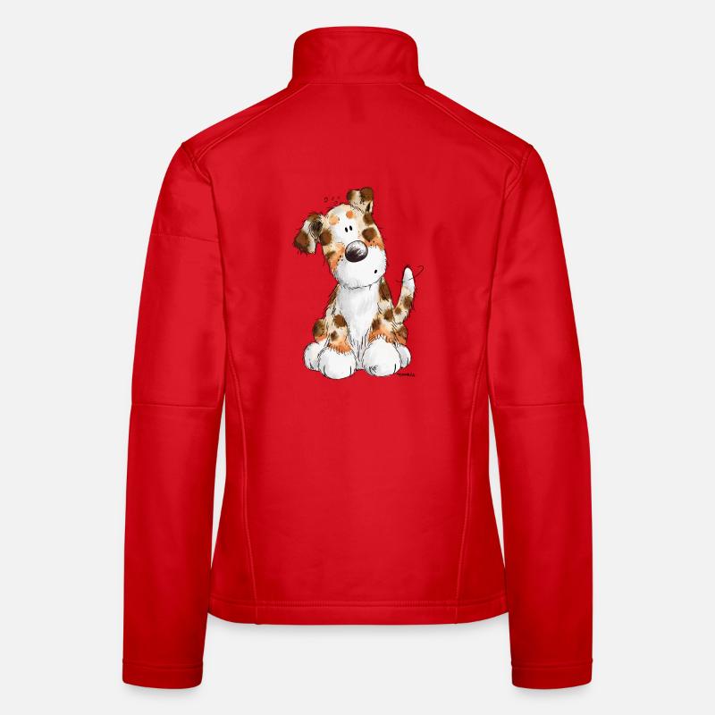 Süßer Australian Shepherd - Hund - Aussie - Comic - Frauen Softshelljacke - Rot