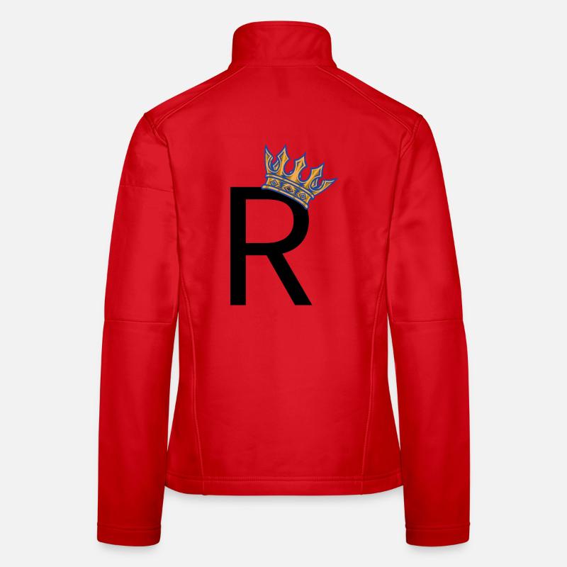 R with Crown – Royal Typo Design - Women's Softshell Jacket - red