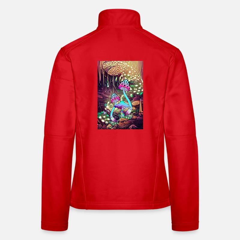 Magic Mushroom Landscape artwork Women's Softshell Jacket