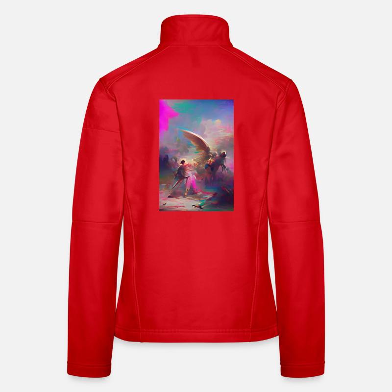 Samurai Warrior Angel Final Battle Pastel Artwork Veste en tissu softshell Femme