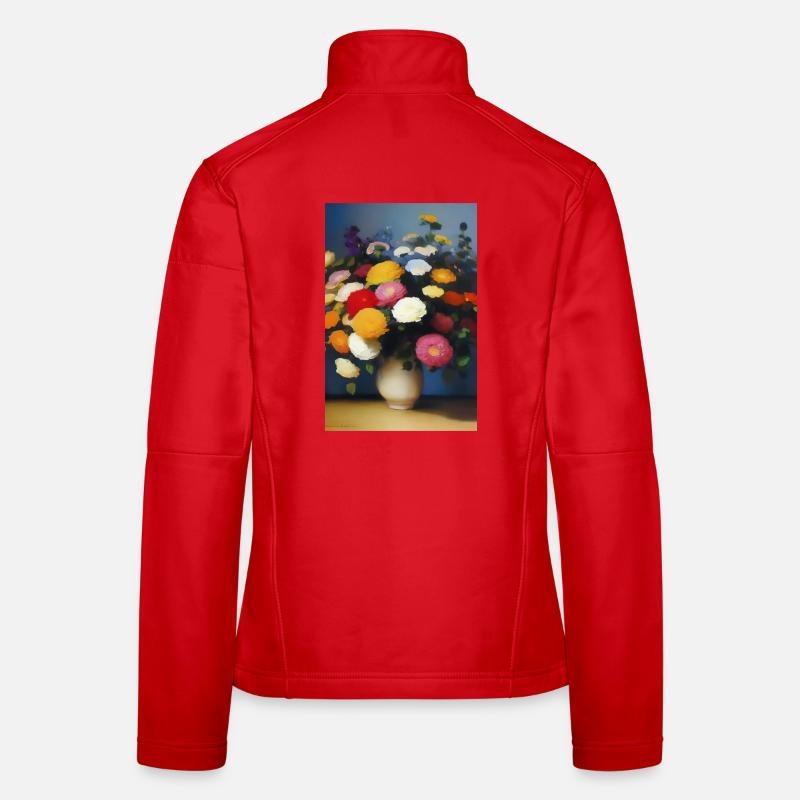 Fleurs et papillon Veste en tissu softshell Femme