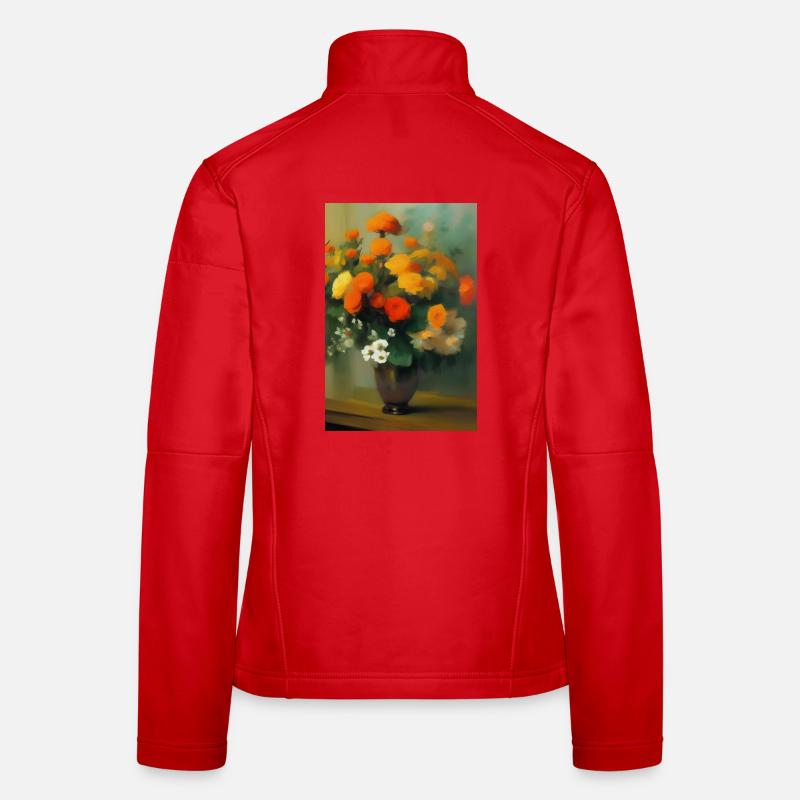 Fleurs et papillon Veste en tissu softshell Femme