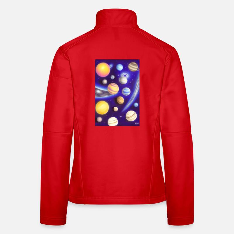 Espace et planètes Veste en tissu softshell Femme