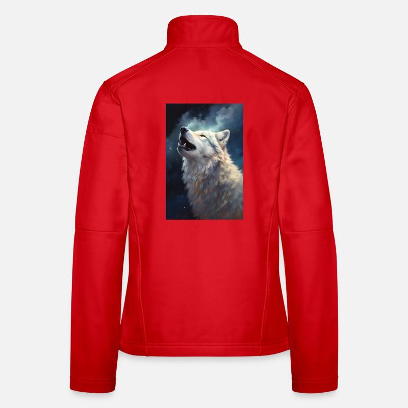 Howling white wolf Women's Softshell Jacket