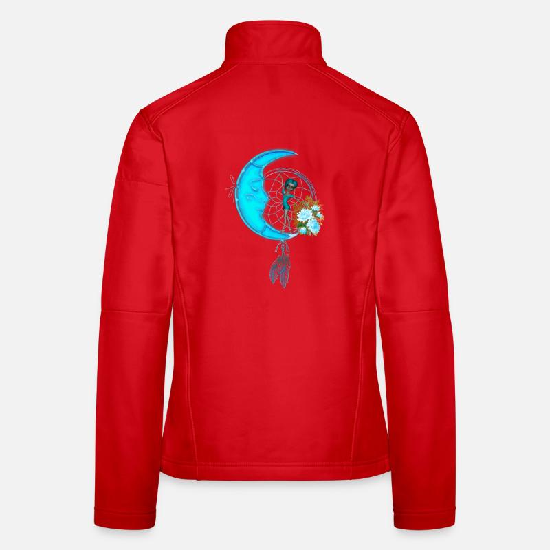 Kleine Fee auf dem Mond - Frauen Softshelljacke - Rot