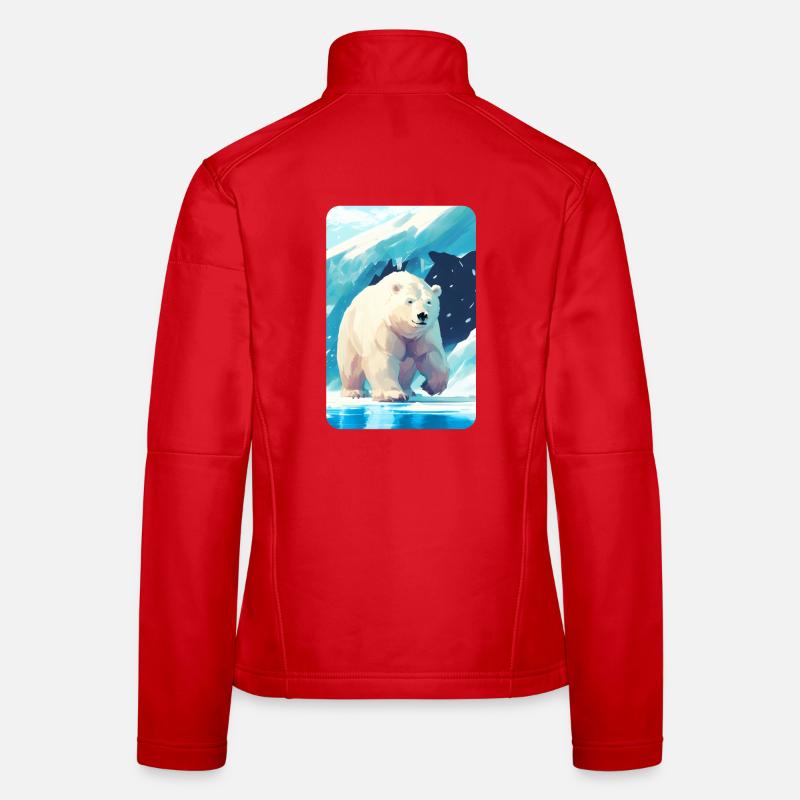 Polarbär im ewigen Eis - Frauen Softshelljacke - Rot