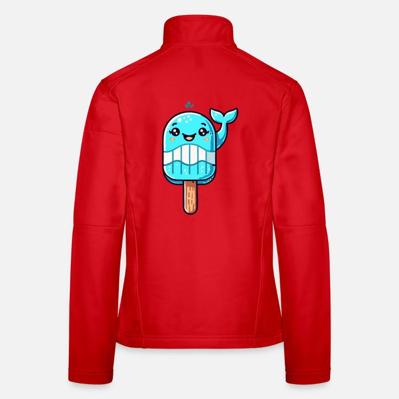 Ein Eis in Form eines lächelnden Walfischs Frauen Softshelljacke