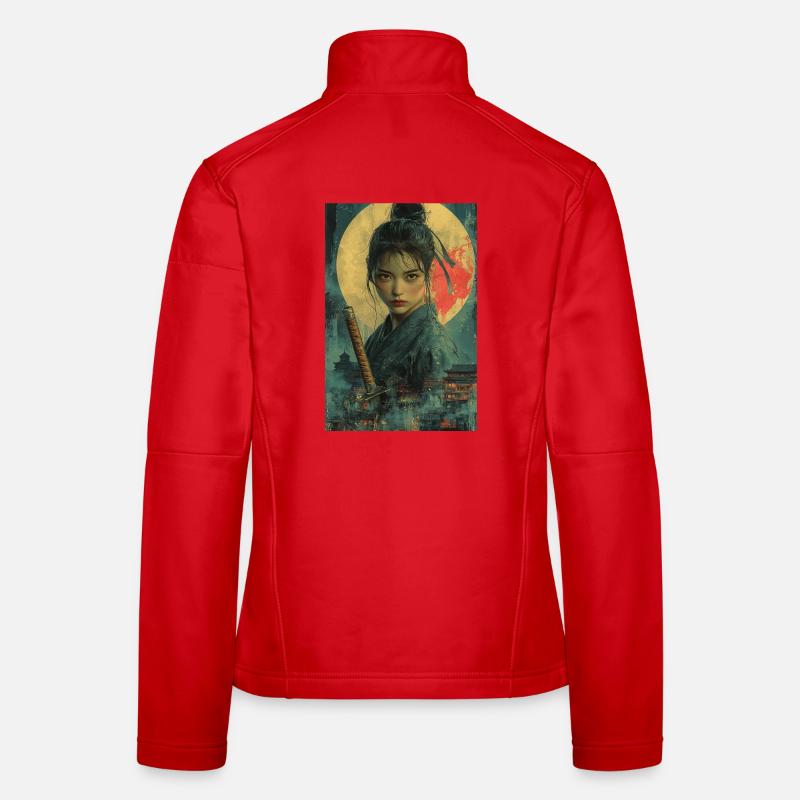 Moonlight Samurai in Asian Style Women's Softshell Jacket