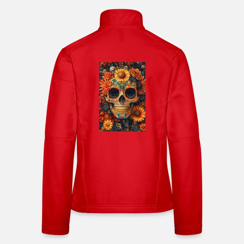Crâne de Fleurs Día de los Muertos Veste en tissu softshell Femme