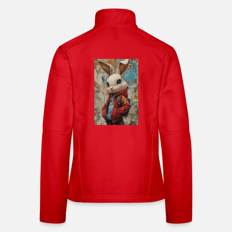 Bunny in graffiti jacket Women's Softshell Jacket