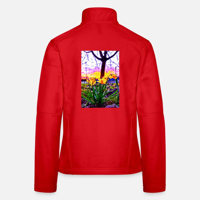 Daffodils at sunset Women's Softshell Jacket
