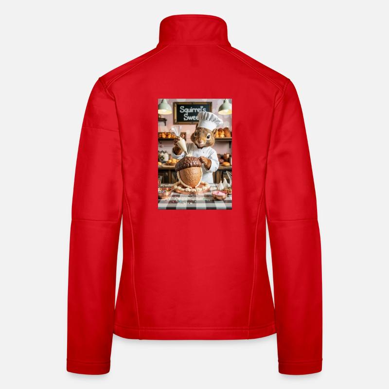 Chef écureuil humanoïde avec gâteau au chocolat Veste en tissu softshell Femme