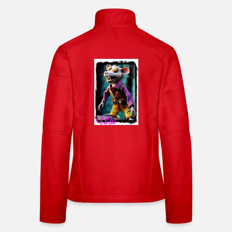 Expressive rat character with colorful clothes Women's Softshell Jacket