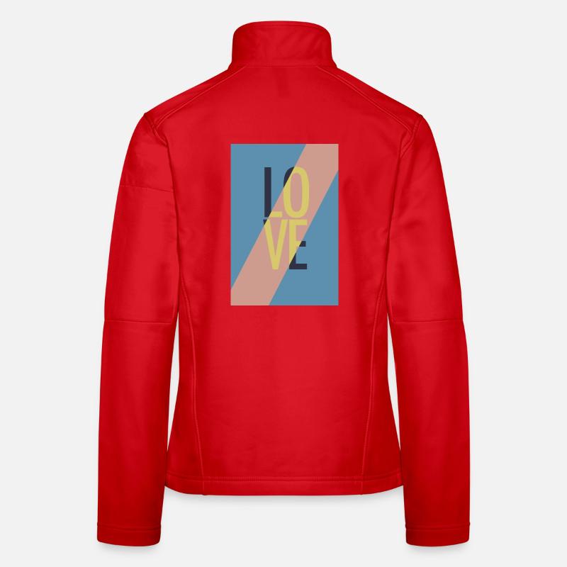 Moderne Love-Botschaft mit Abstraktem Design Frauen Softshelljacke