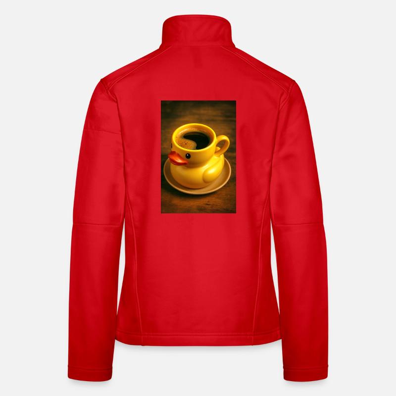 Bath duck as a coffee cup - Women's Softshell Jacket - red