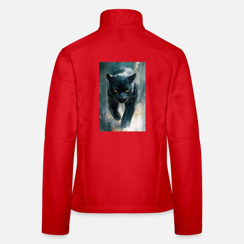 Illustration eines Panthers Frauen Softshelljacke