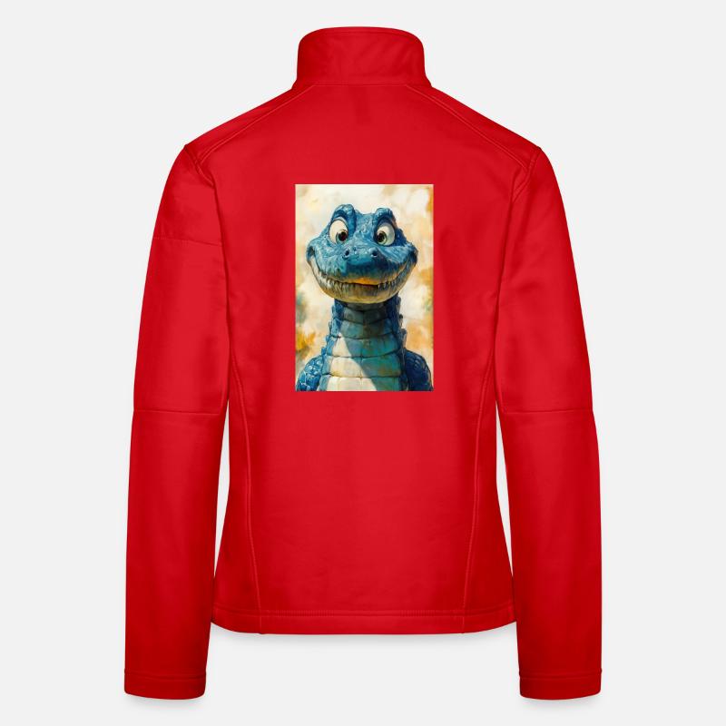 Illustration eines Krokodils Frauen Softshelljacke