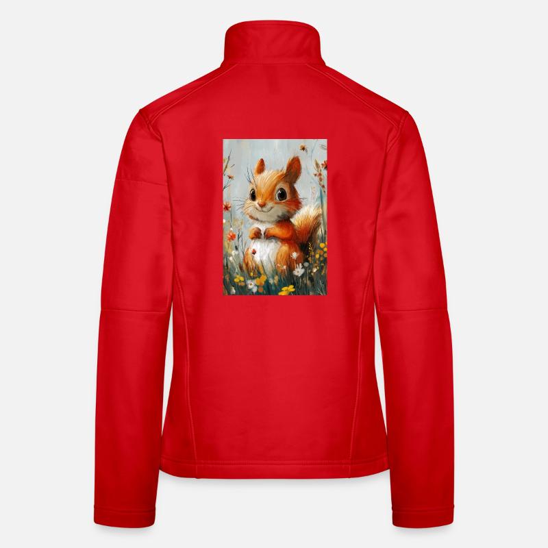 Illustration eines Eichhörnchens Frauen Softshelljacke