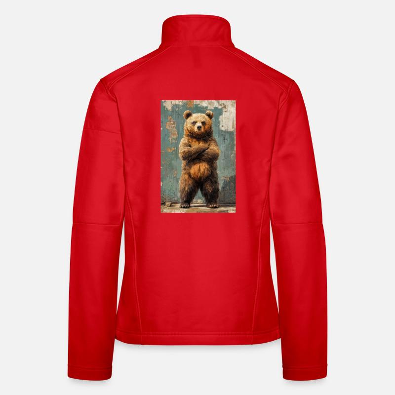 Illustration eines Bären Frauen Softshelljacke