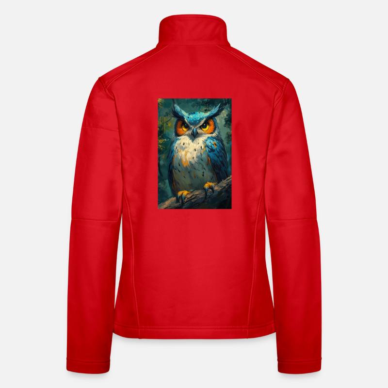 Illustration einer Eule Frauen Softshelljacke