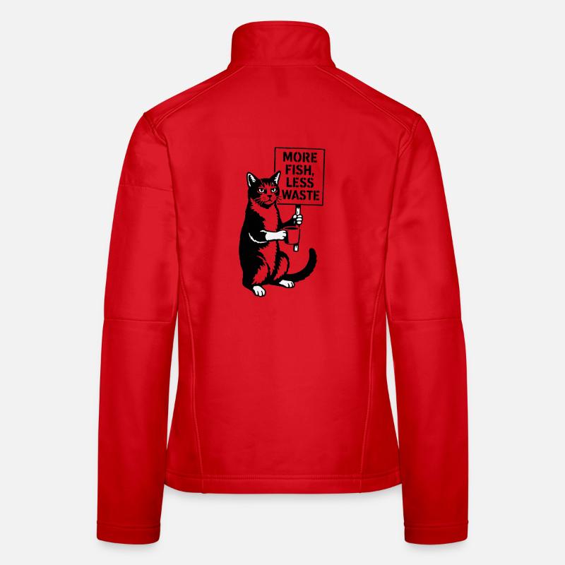 Plus de poissons, moins de chats de déchets Veste en tissu softshell Femme
