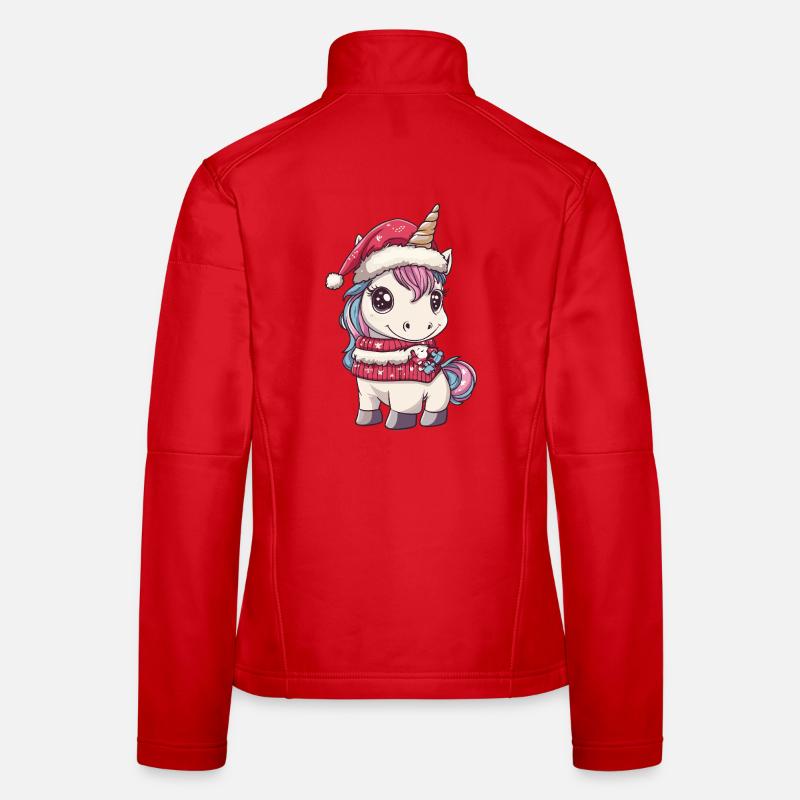 Noël de Noël licorne Veste en tissu softshell Femme