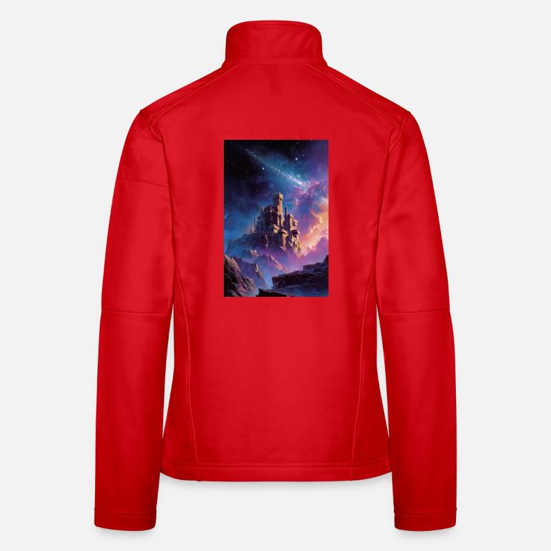 Nebula Castle in Starry Realm - Women's Softshell Jacket - red