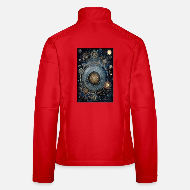 Cosmic Gearwork Clock Nebula Women's Softshell Jacket
