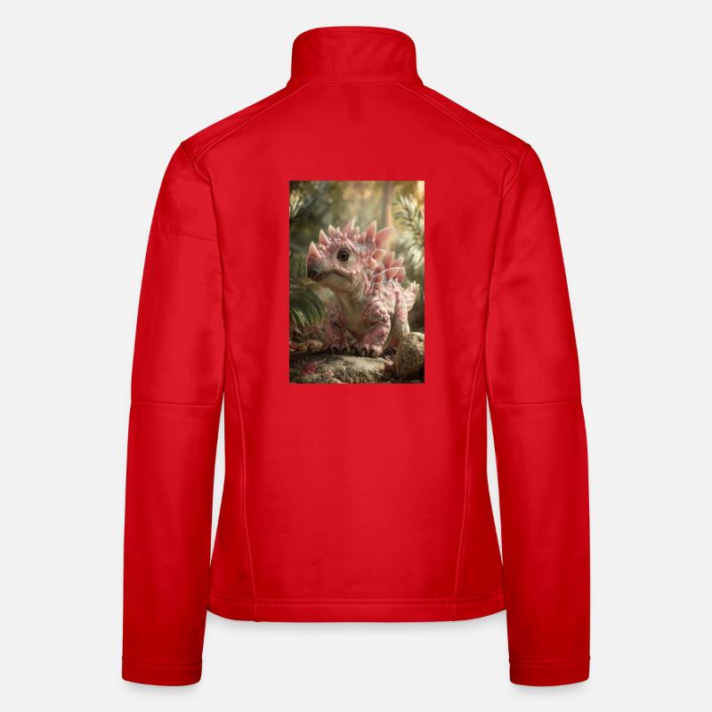 Rosa Stegosaurus im Ember Forest - Frauen Softshelljacke - Rot