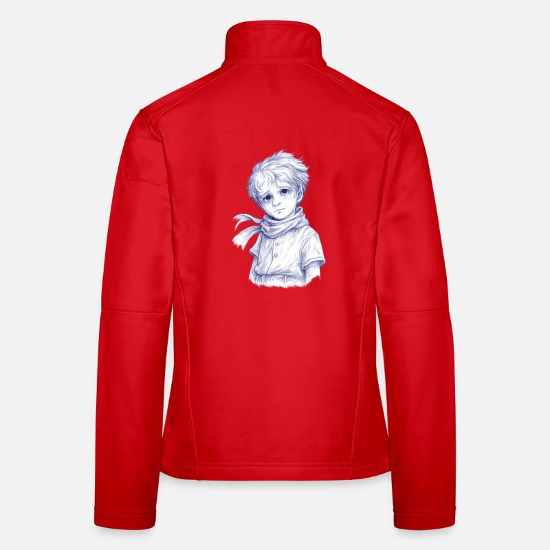 Garçon crayon bleu avec écharpe Veste en tissu softshell Femme