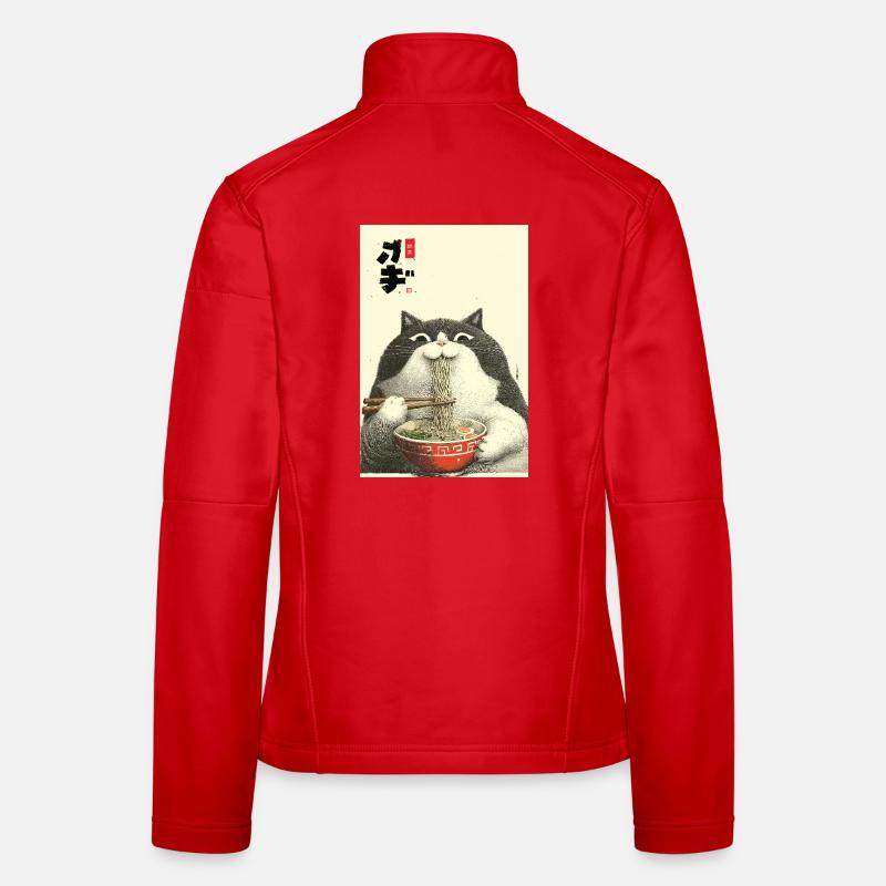 Neko Ramen Cat Slurp Women's Softshell Jacket
