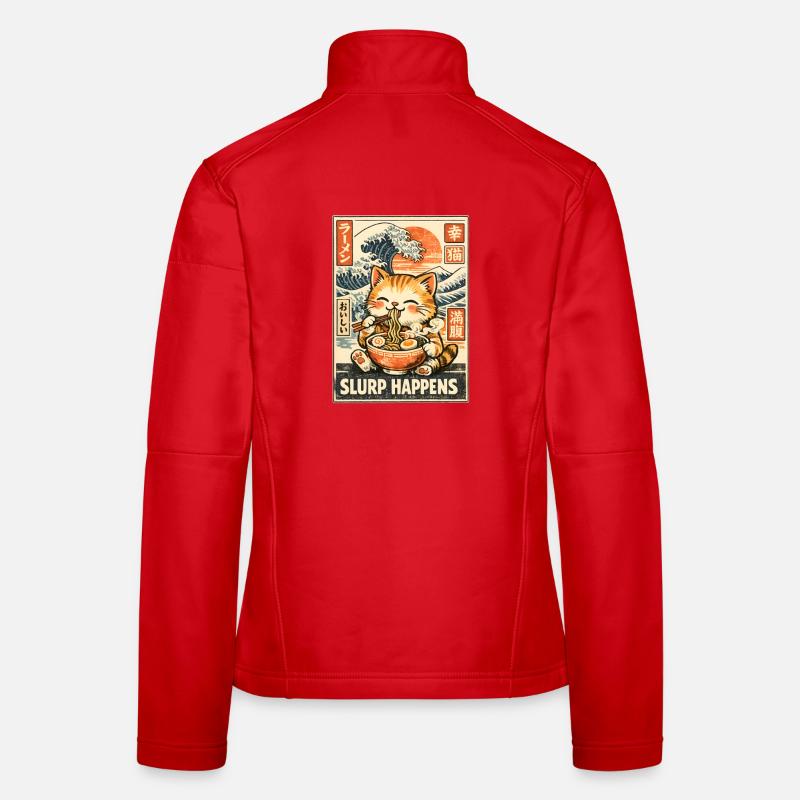 Ramen Katze Frauen Softshelljacke