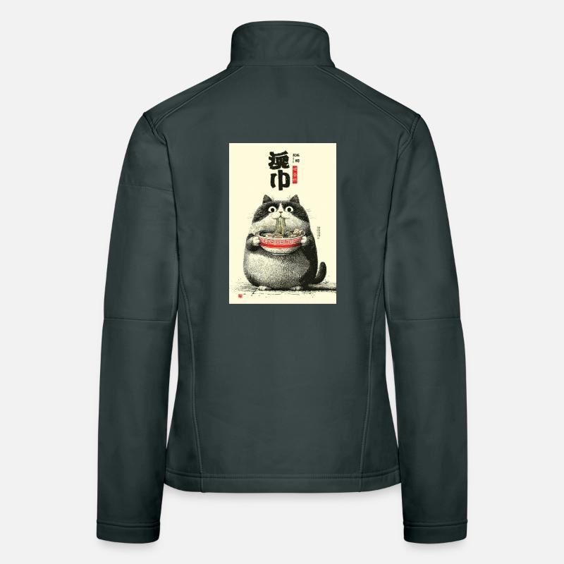 Ramen Cat Portrait Women's Softshell Jacket