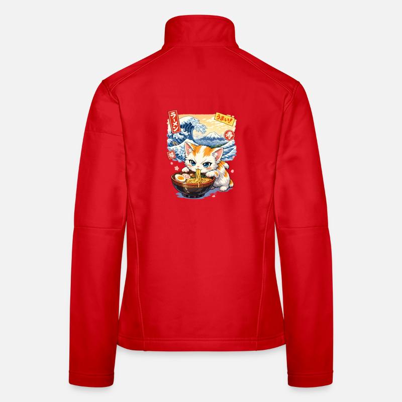 Kawaii Katze Ramen Samurai Frauen Softshelljacke