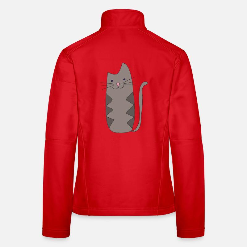 Zickzack-Katze Grau Frauen Softshelljacke