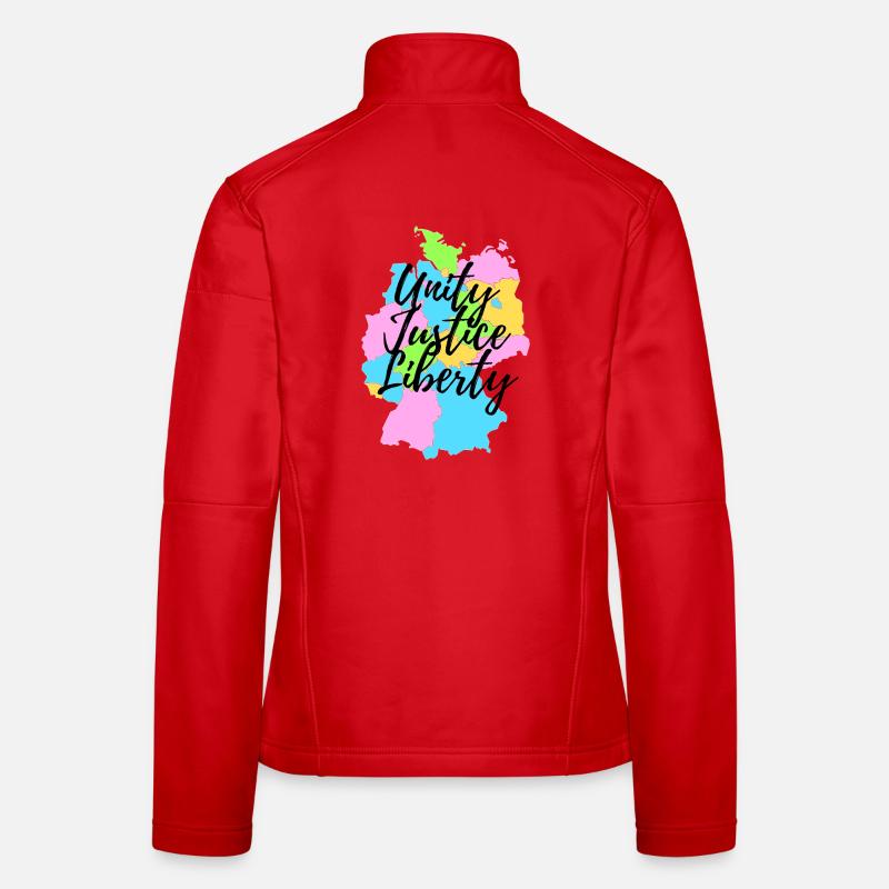 Map of Germany - Unity, Justice & Freedom 2 - Women's Softshell Jacket - red