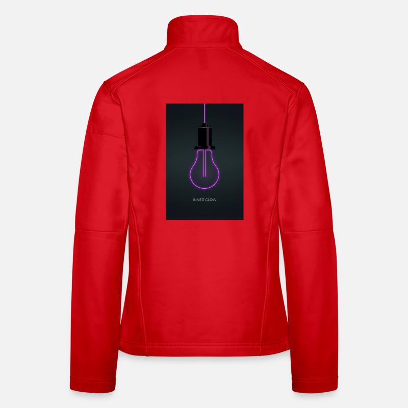 Inner Glow Neon Light Bulb Poster Women's Softshell Jacket