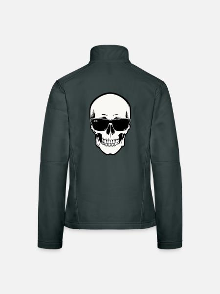 Skeleton with Sunglasses in Monochrome - Women's Softshell Jacket - red - Back