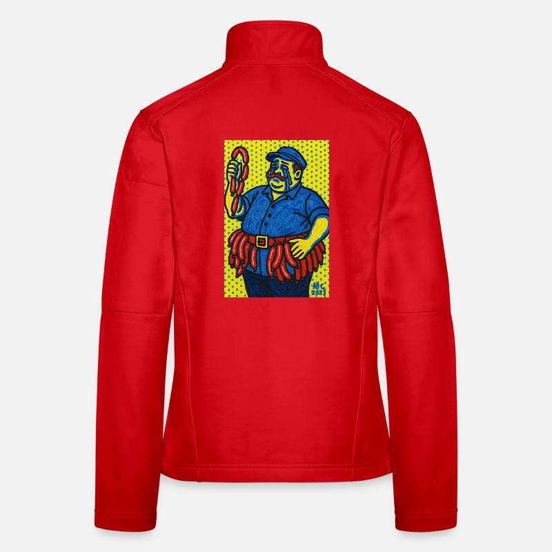 Wurstmann im Pop-Art Stil Frauen Softshelljacke