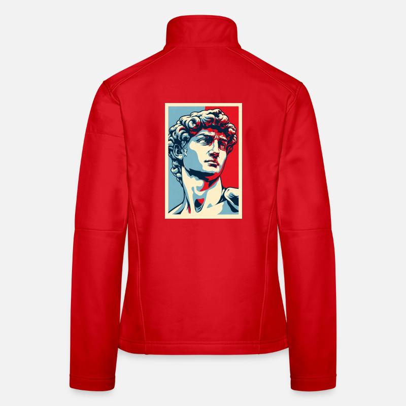 David Michelangelo dans Pop Art : Portrait bleu-rouge Veste en tissu softshell Femme